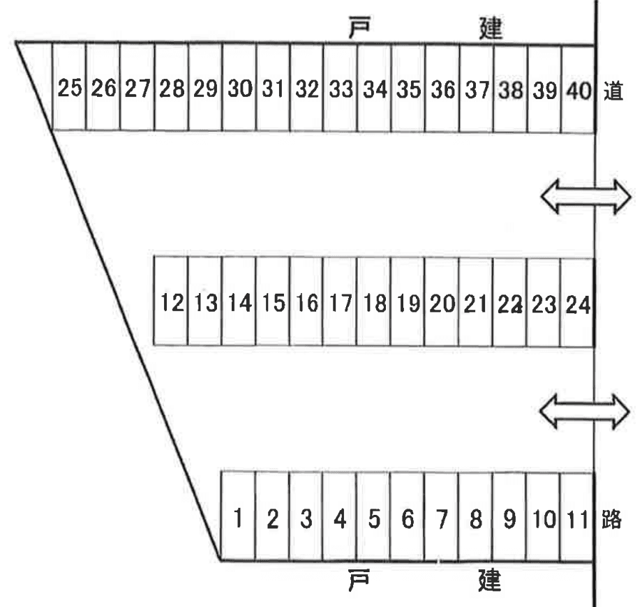 石田第1駐車場の駐車配置図