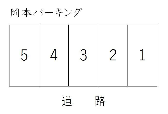 岡本パーキングの駐車配置図