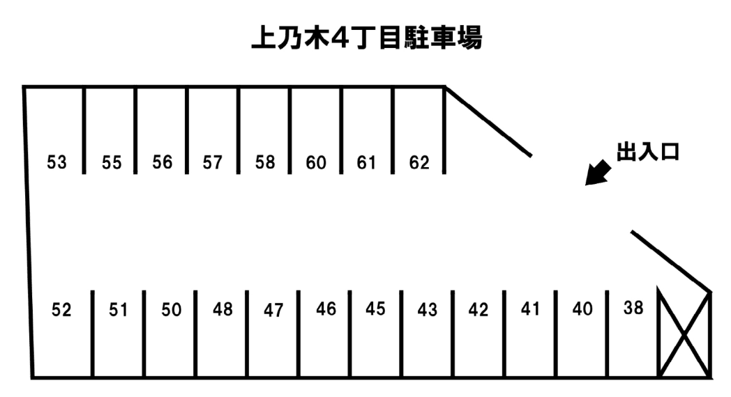 上乃木4丁目月極駐車場の駐車配置図