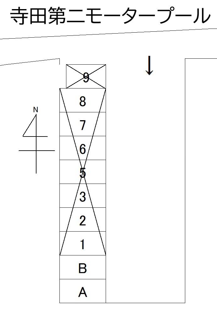 寺田第二モータープールの駐車配置図