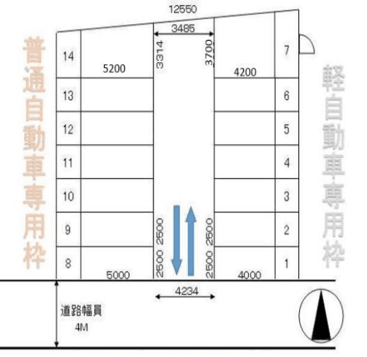 小林モータープールの駐車配置図