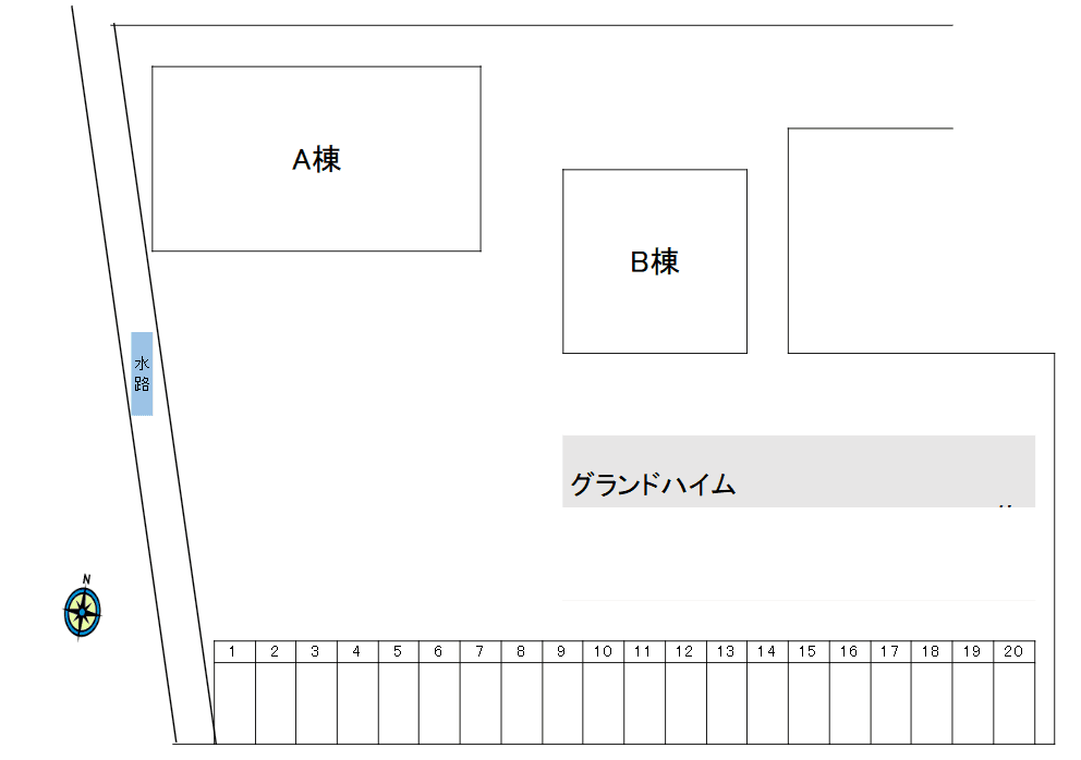 グランドハイムの駐車配置図