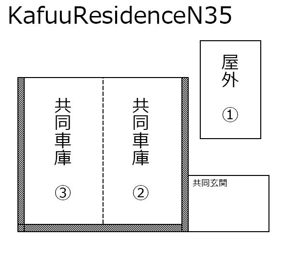 KafuuResidenceN35の駐車配置図