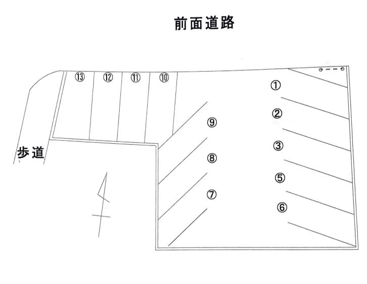 陣山Tパーキングの駐車配置図