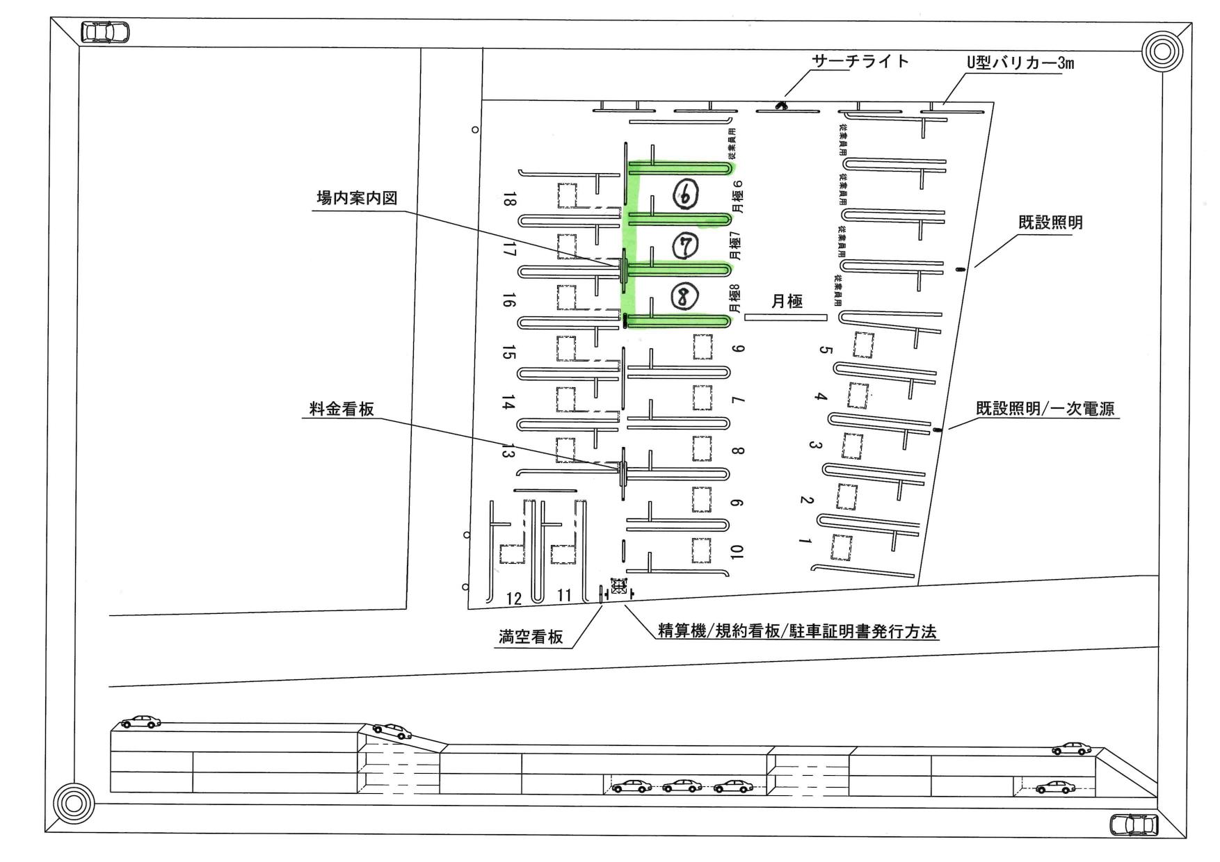 クレスト松原市南新町の駐車配置図