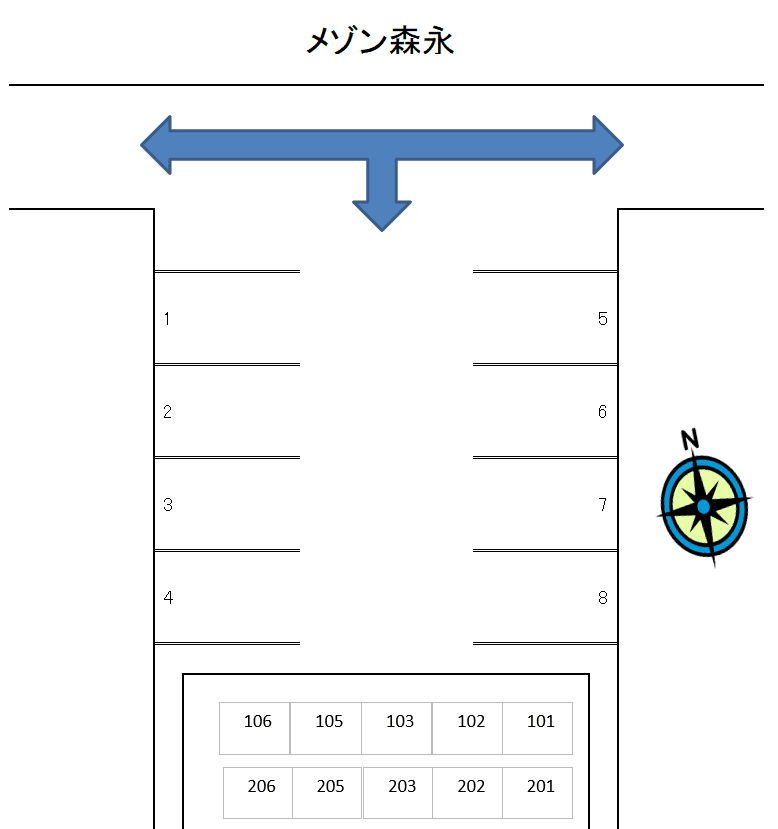 メゾン森永の駐車配置図