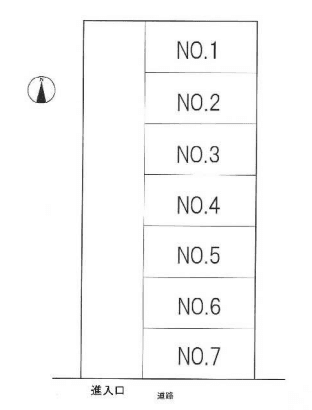 五位堂管理駐車場の駐車配置図