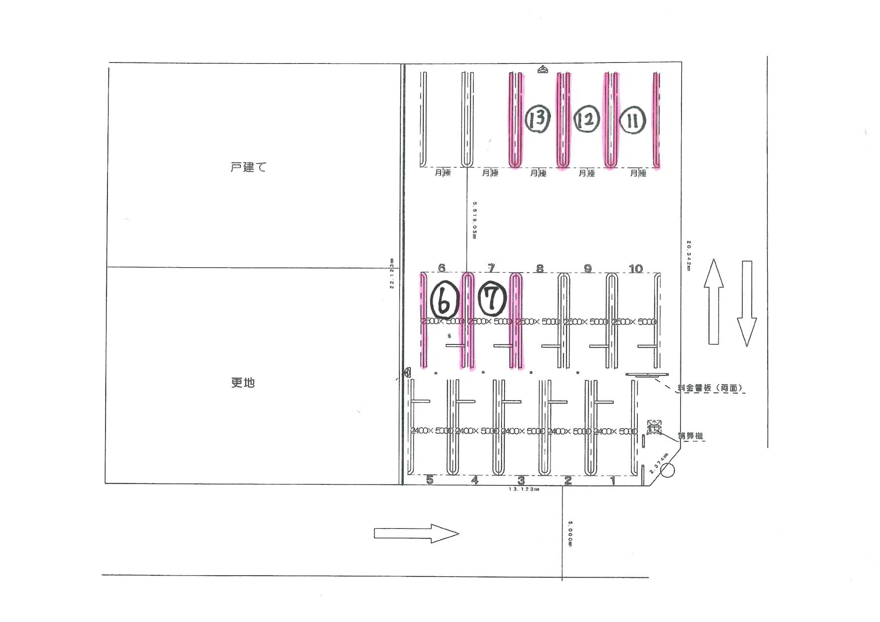 クレスト池園町の駐車配置図