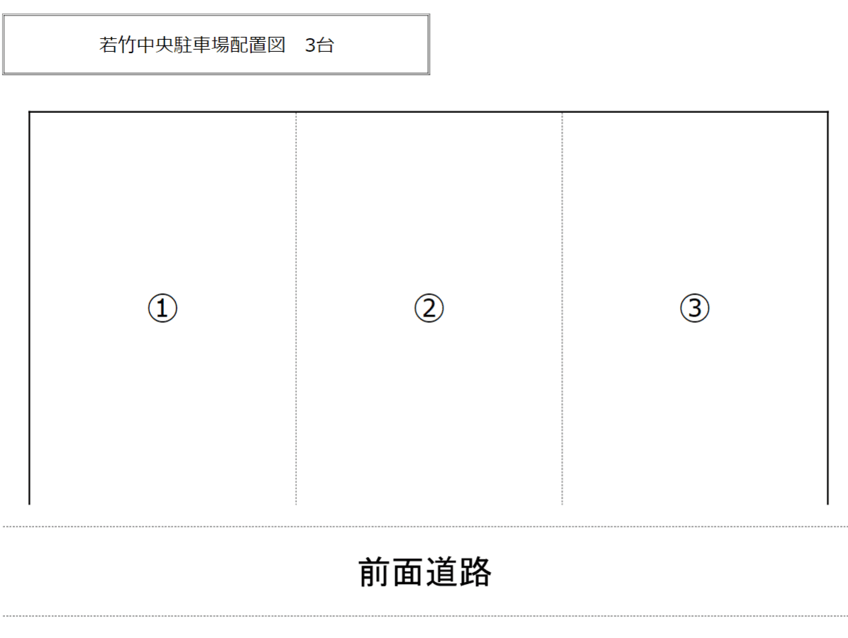 若竹中央駐車場の駐車配置図