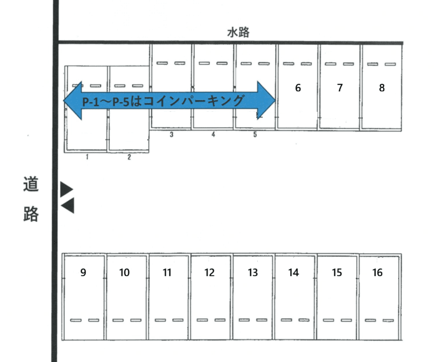 サンハピネス下山門2丁目月極駐車場の駐車配置図