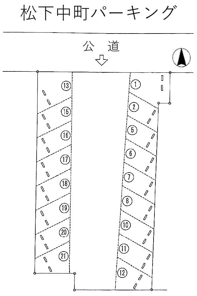松下中町パーキングの駐車配置図