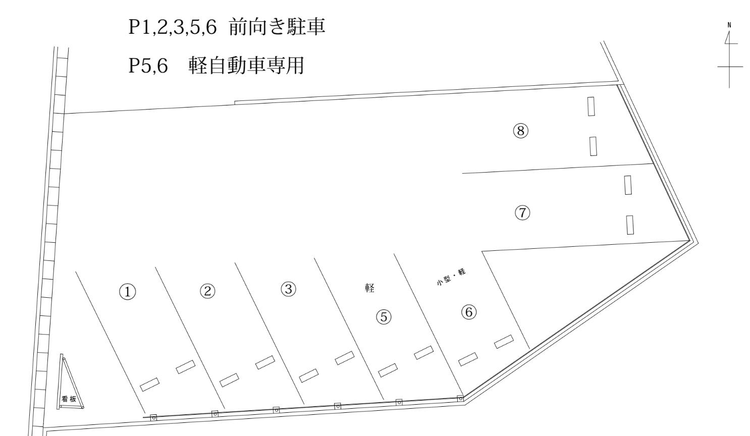 西山町1丁目駐車場の駐車配置図
