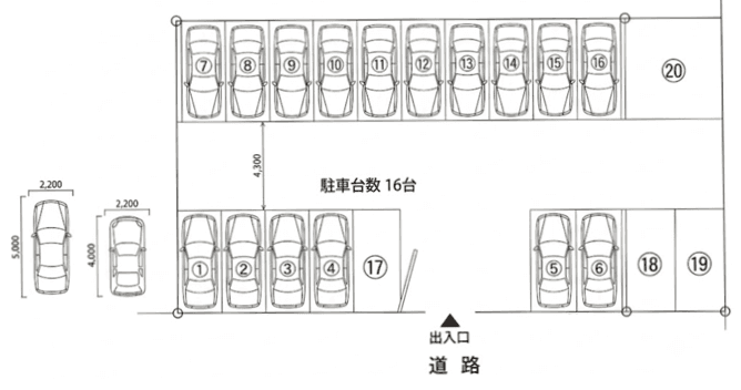 サウスパーキングⅠの駐車配置図