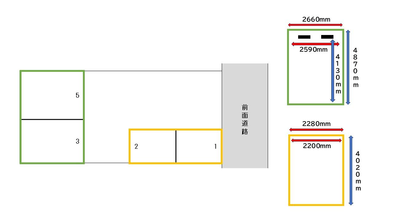 中村町342パーキングの駐車配置図