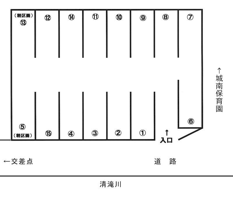 城南駐車場の駐車配置図