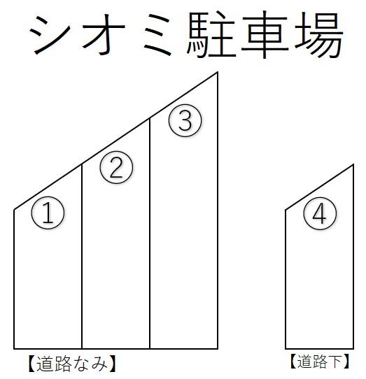 シオミ駐車場の駐車配置図