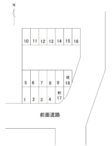 黒田パーキングの駐車配置図