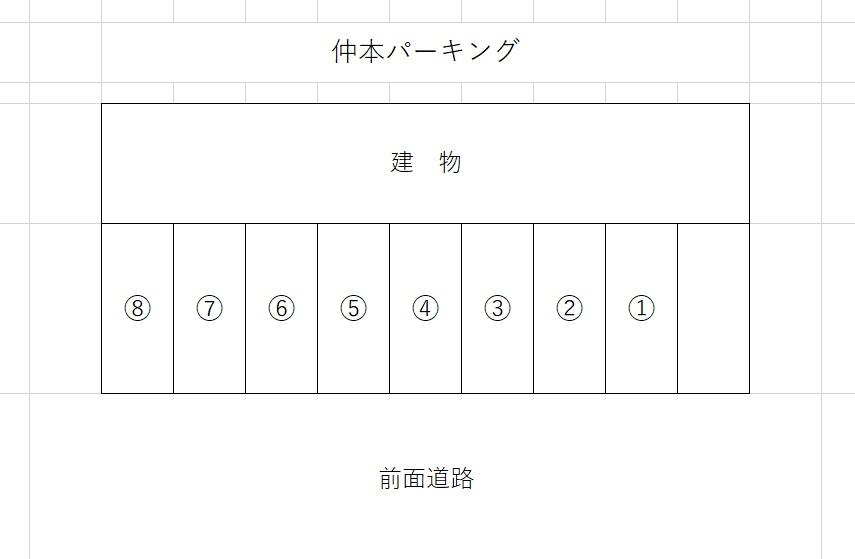 仲本パーキングの駐車配置図