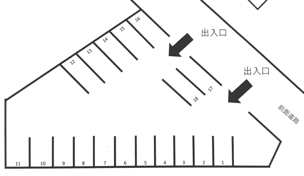 三浦ガレージの駐車配置図