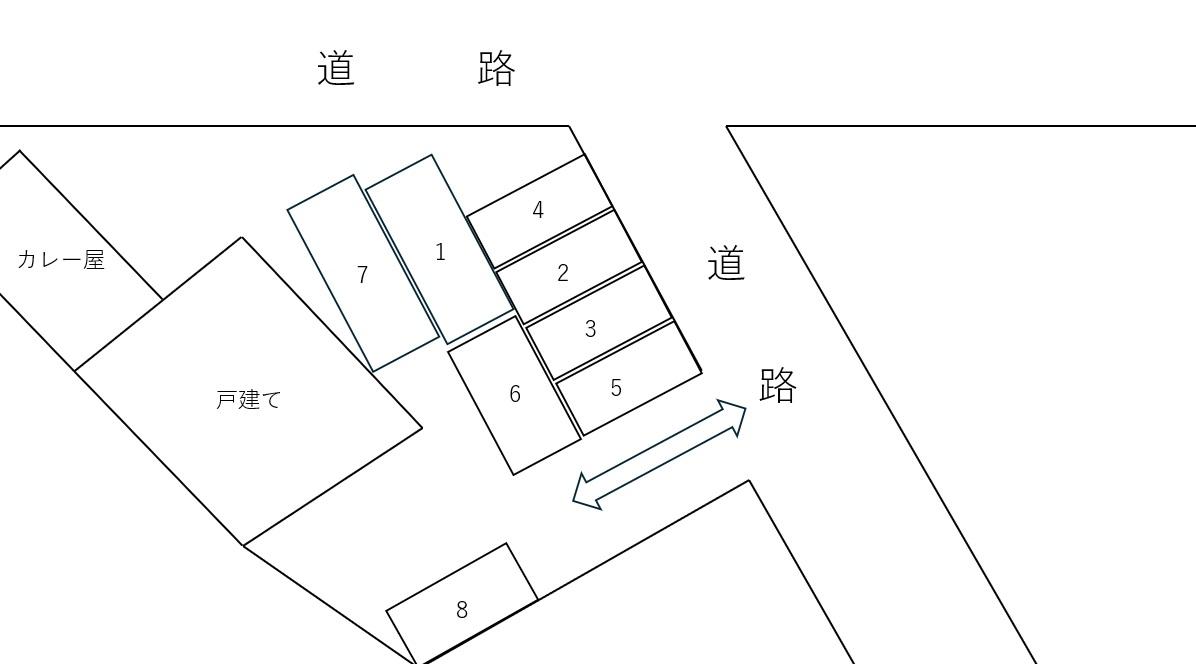 和食路冨澤駐車場の駐車配置図