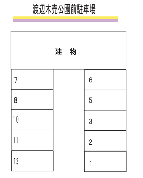 渡辺木売公園前駐車場の駐車配置図