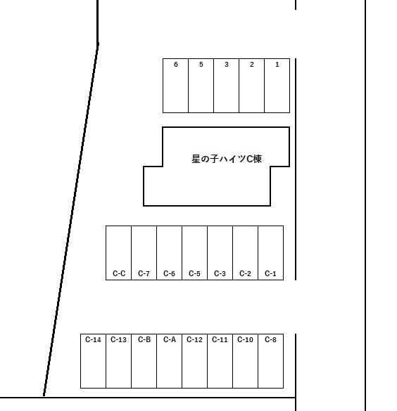 星の子ハイツ駐車場の駐車配置図