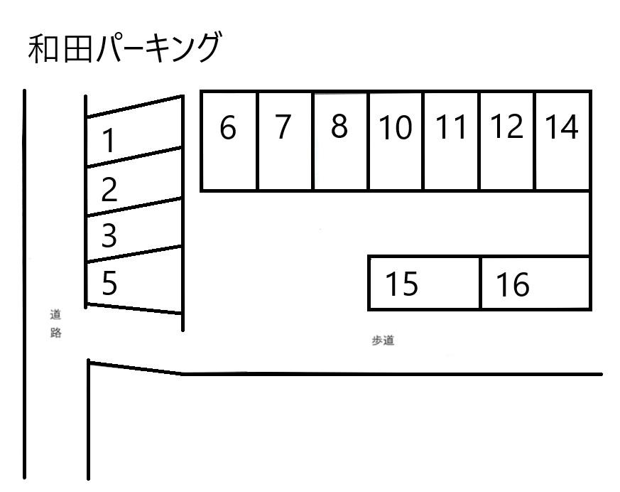 和田パーキングの駐車配置図
