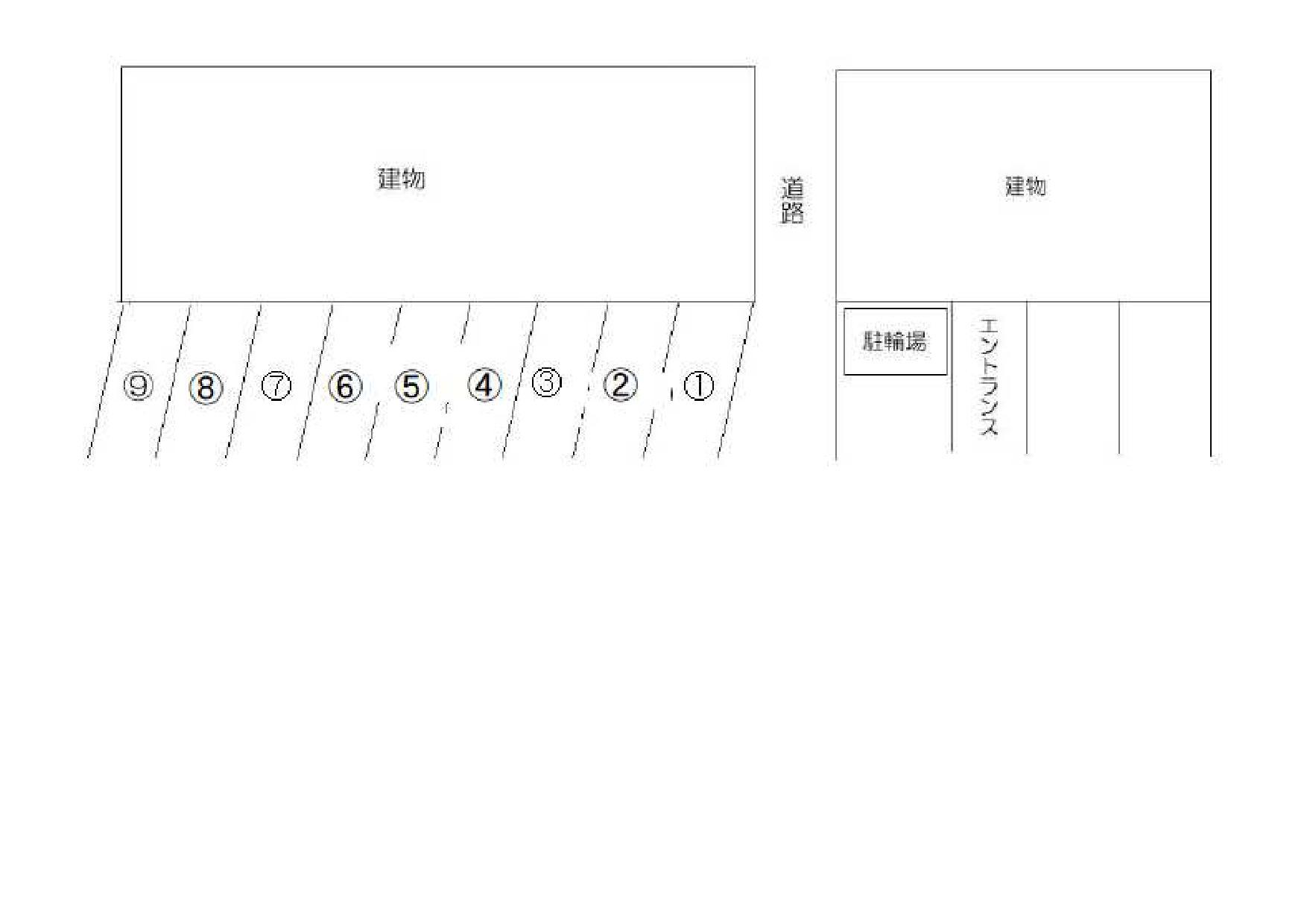 オレンジハイツ駐車場の駐車配置図