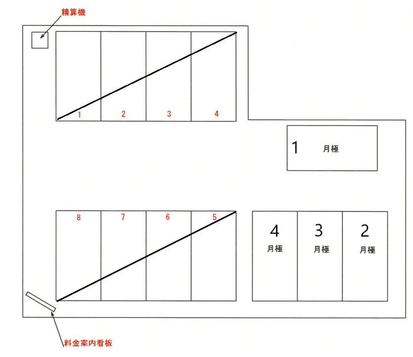 志茂第9駐車場の駐車配置図