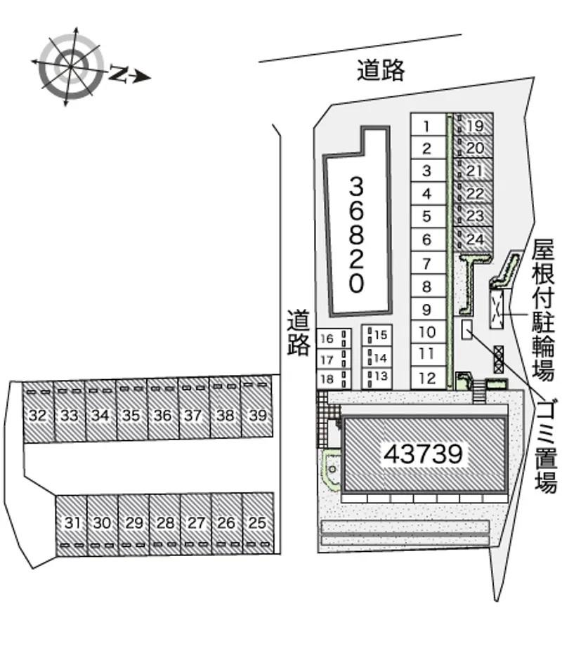住吉2番館(43739) 敷地外駐車場の駐車配置図