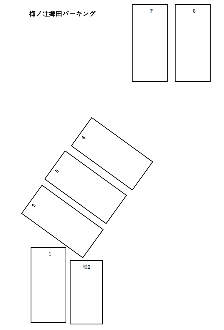 梅ノ辻郷田パーキングの駐車配置図