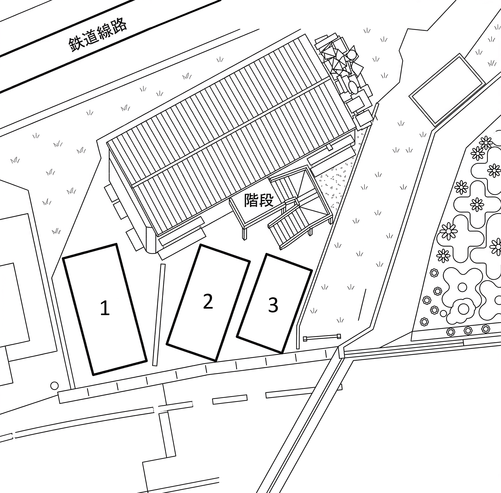 プチテラスCの駐車配置図