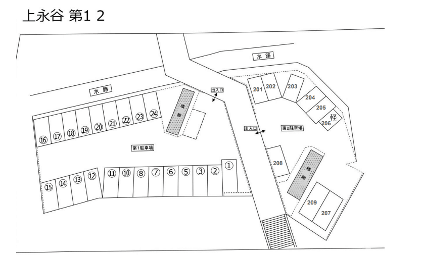 【TD】上永谷第1・2駐車場の駐車配置図