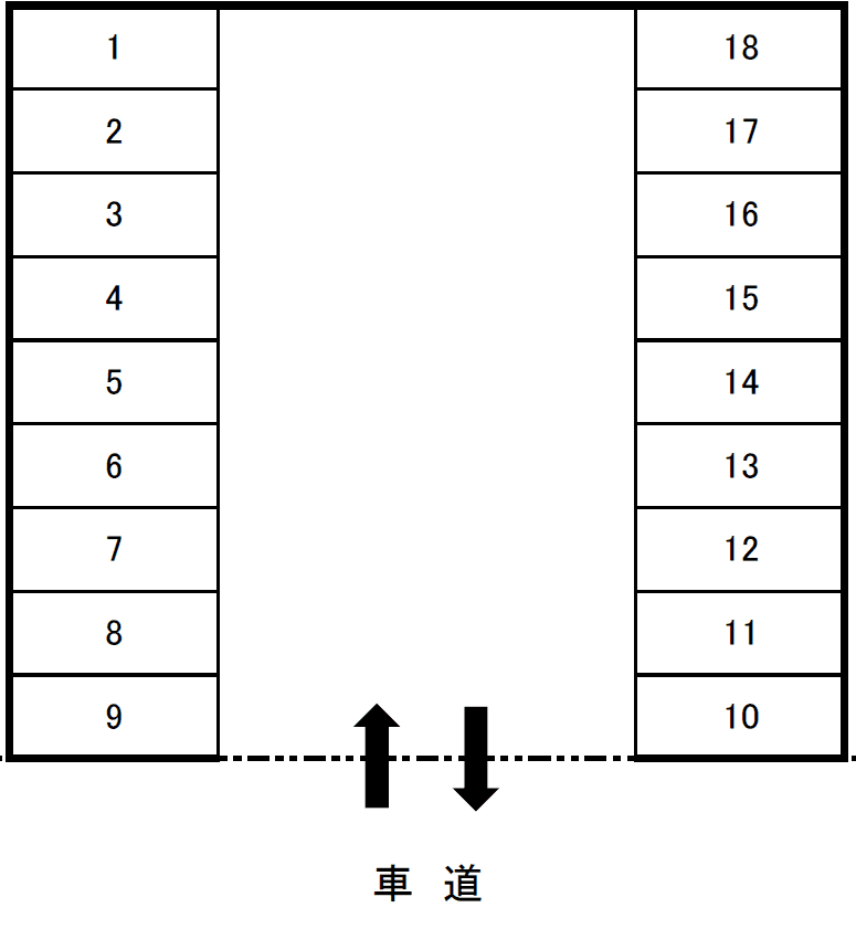錦ヶ丘月極駐車場の駐車配置図