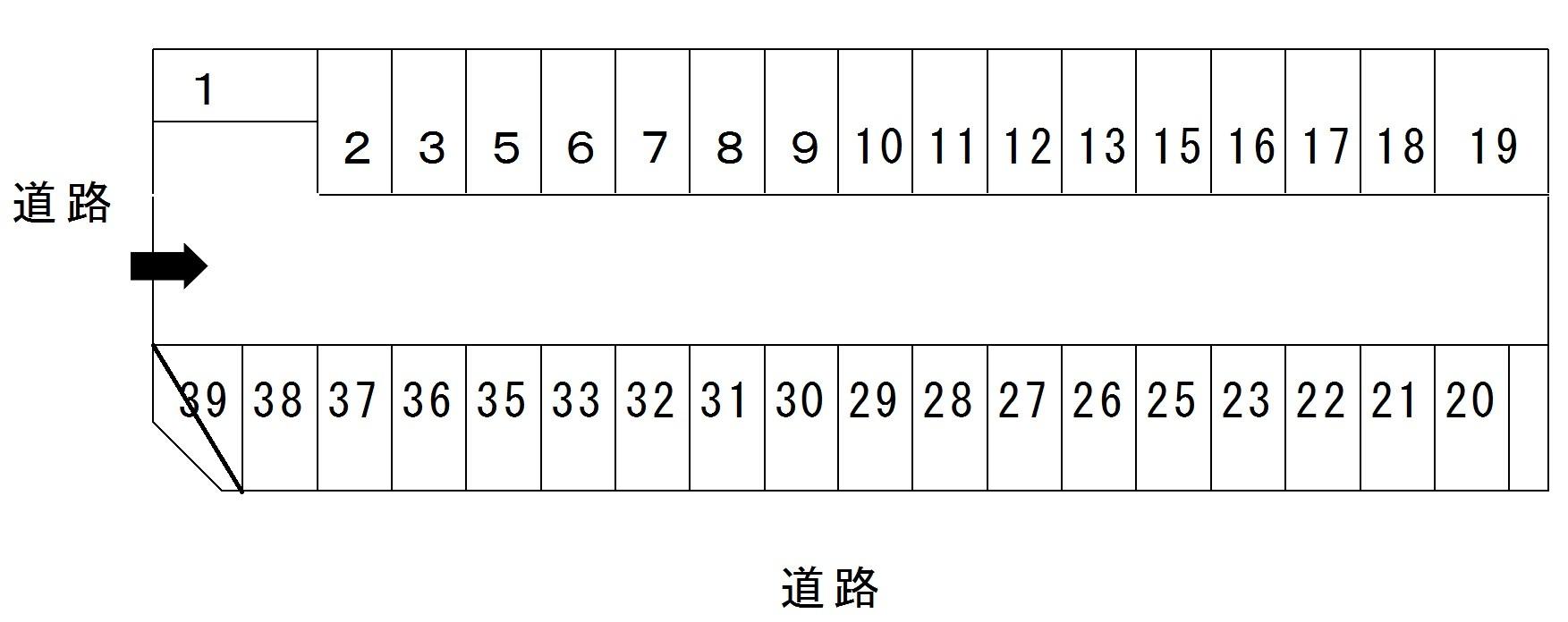 柿本(グリーンヒル①)駐車場の駐車配置図