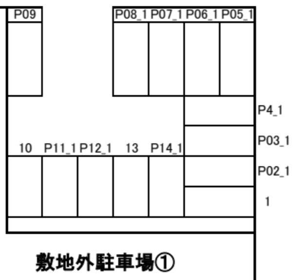 ベルトピア富山 Ⅰ 敷地外①の駐車配置図
