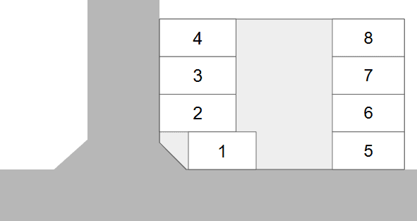 スマイルパーク夫見添33-3の駐車配置図