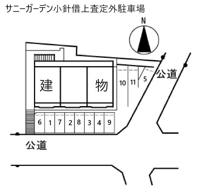 サニーガーデン小針追加駐車場の駐車配置図