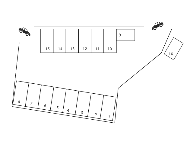 下到津水神社駐車場の駐車配置図