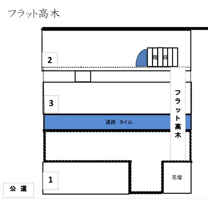 フラット高木の駐車配置図