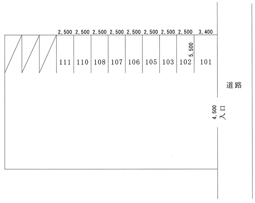 鳥取北5丁目②の駐車配置図
