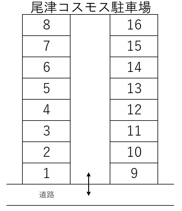 尾津コスモス駐車場の駐車配置図