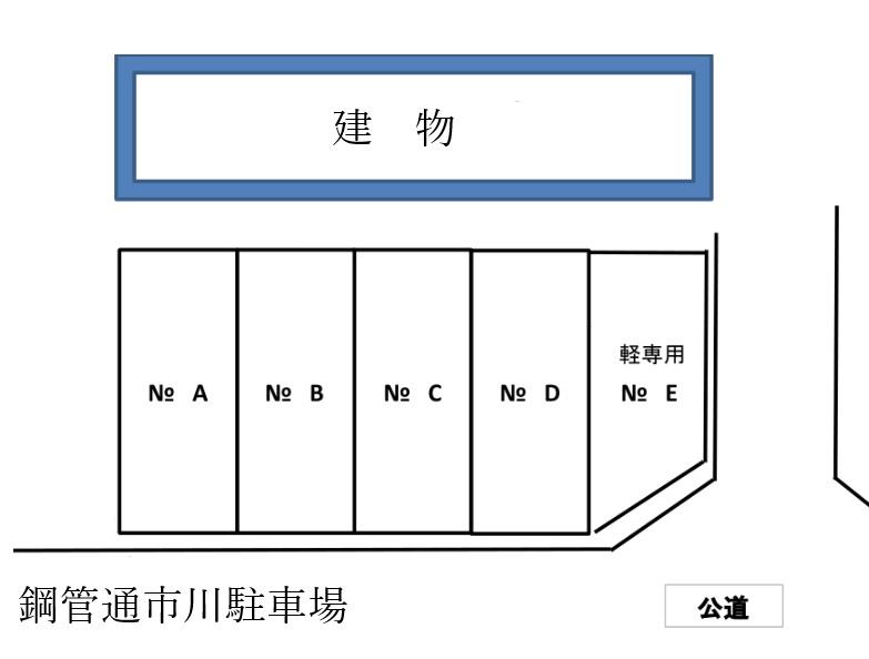 鋼管通市川駐車場の駐車配置図