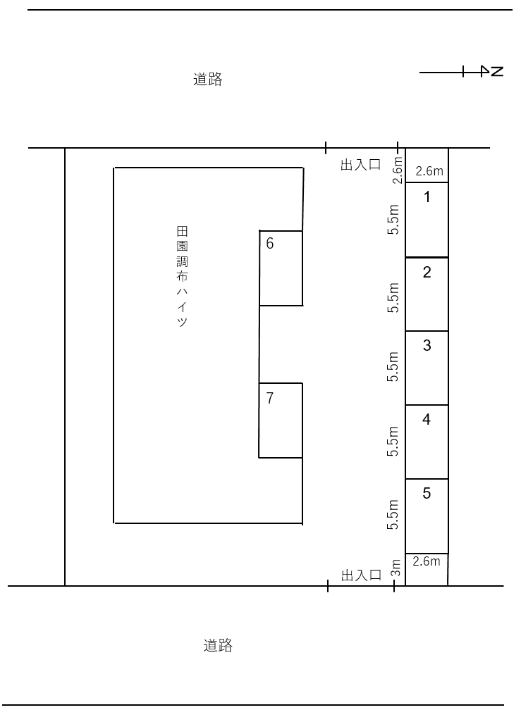 田園調布ハイツ駐車場の駐車配置図