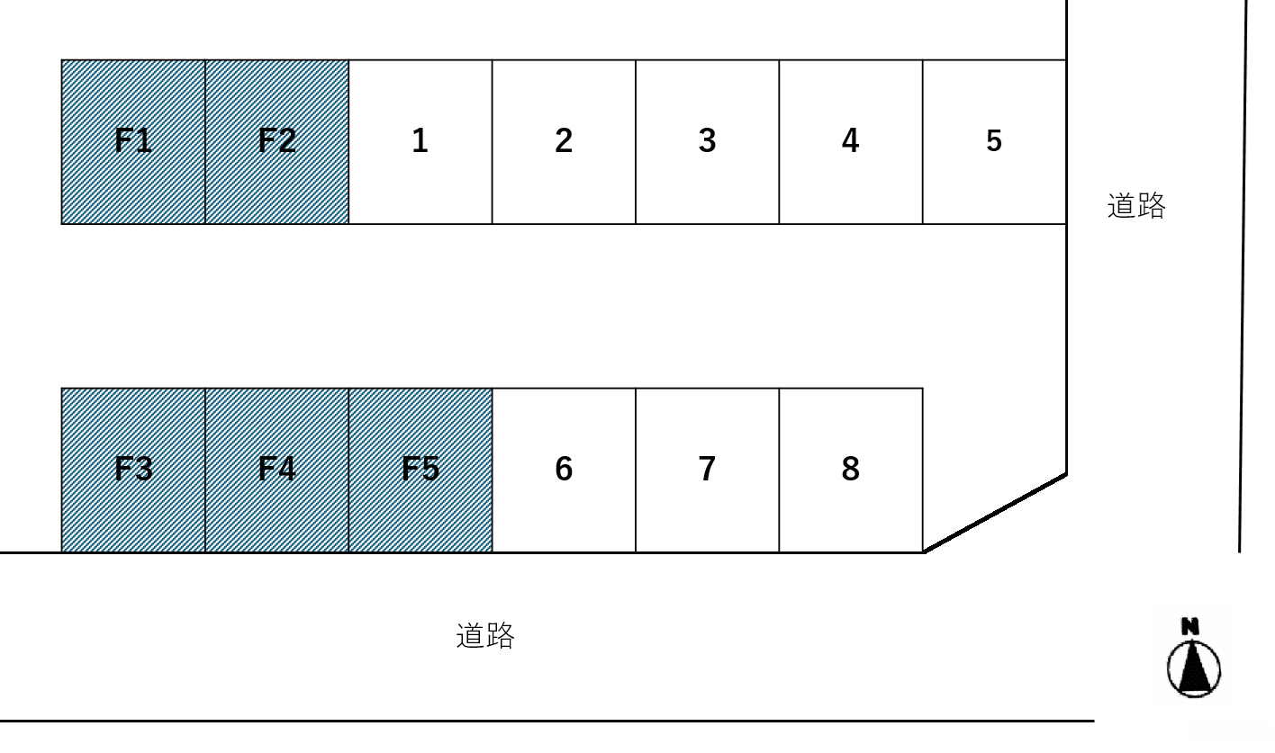 富士見町八百敏駐車場の駐車配置図