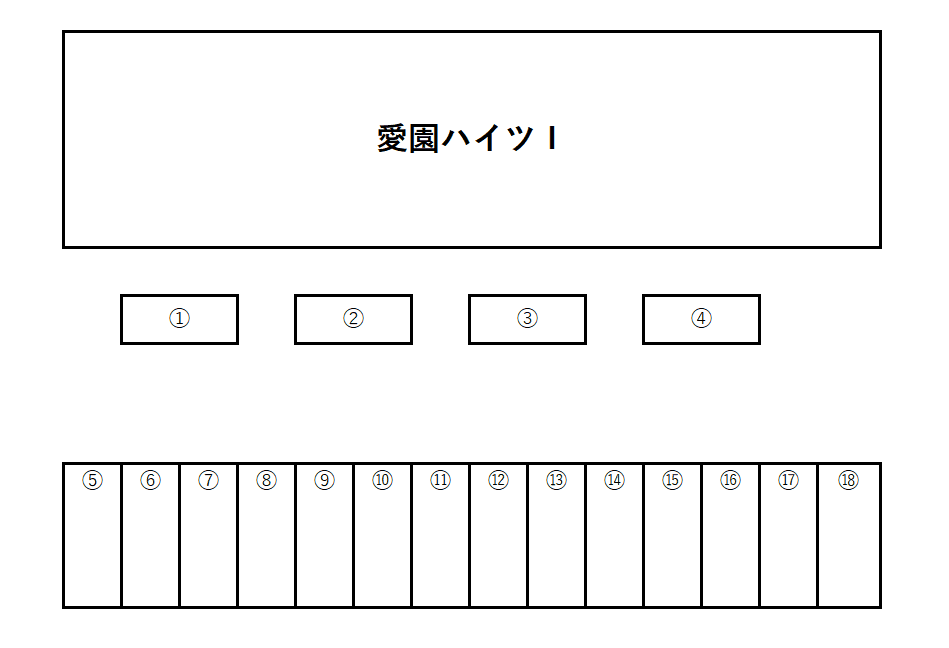 愛園ハイツⅠ駐車場の駐車配置図