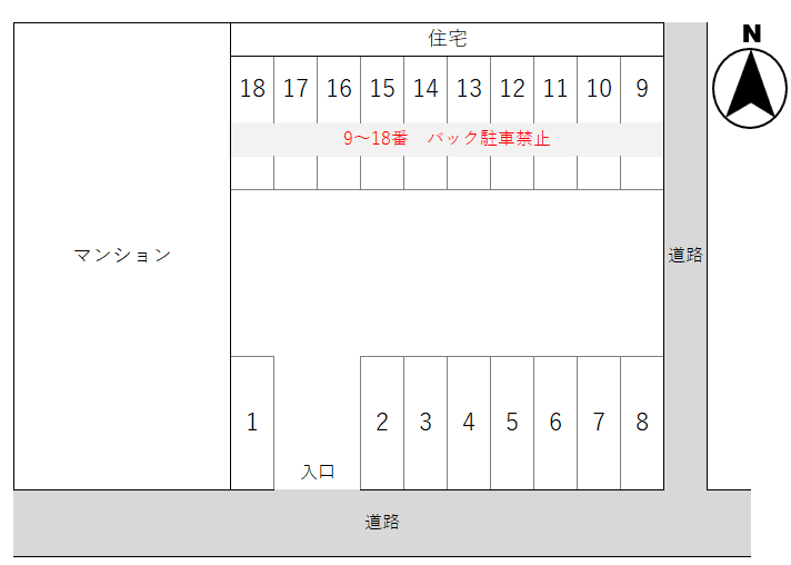 K-0114駐車場の駐車配置図