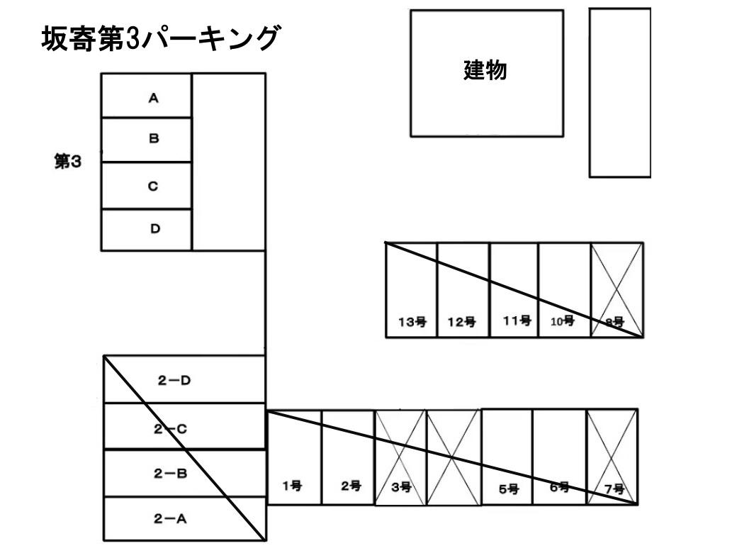 坂寄第3パーキングの駐車配置図