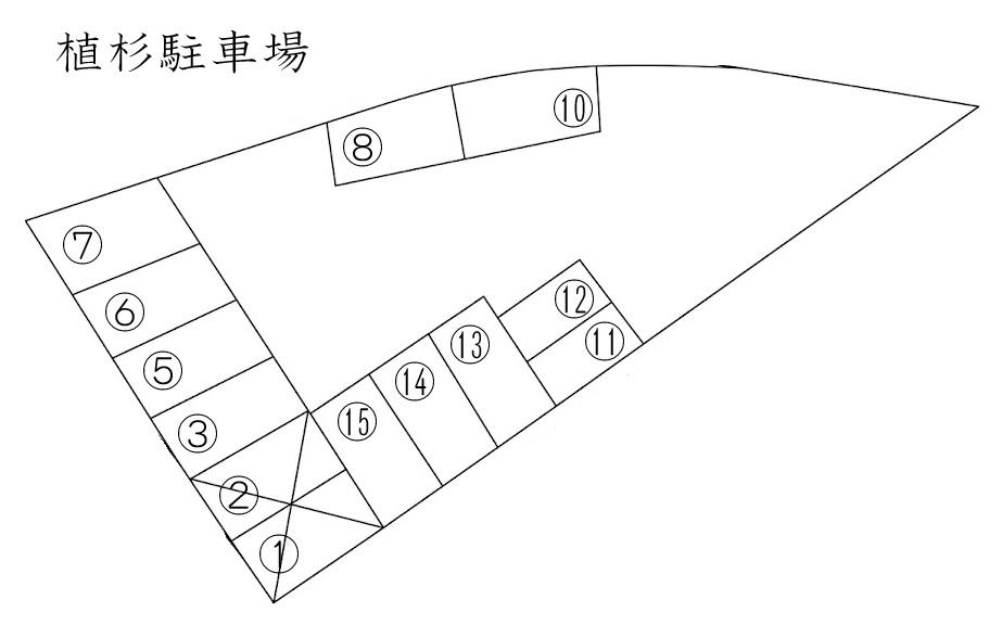 植杉駐車場の駐車配置図