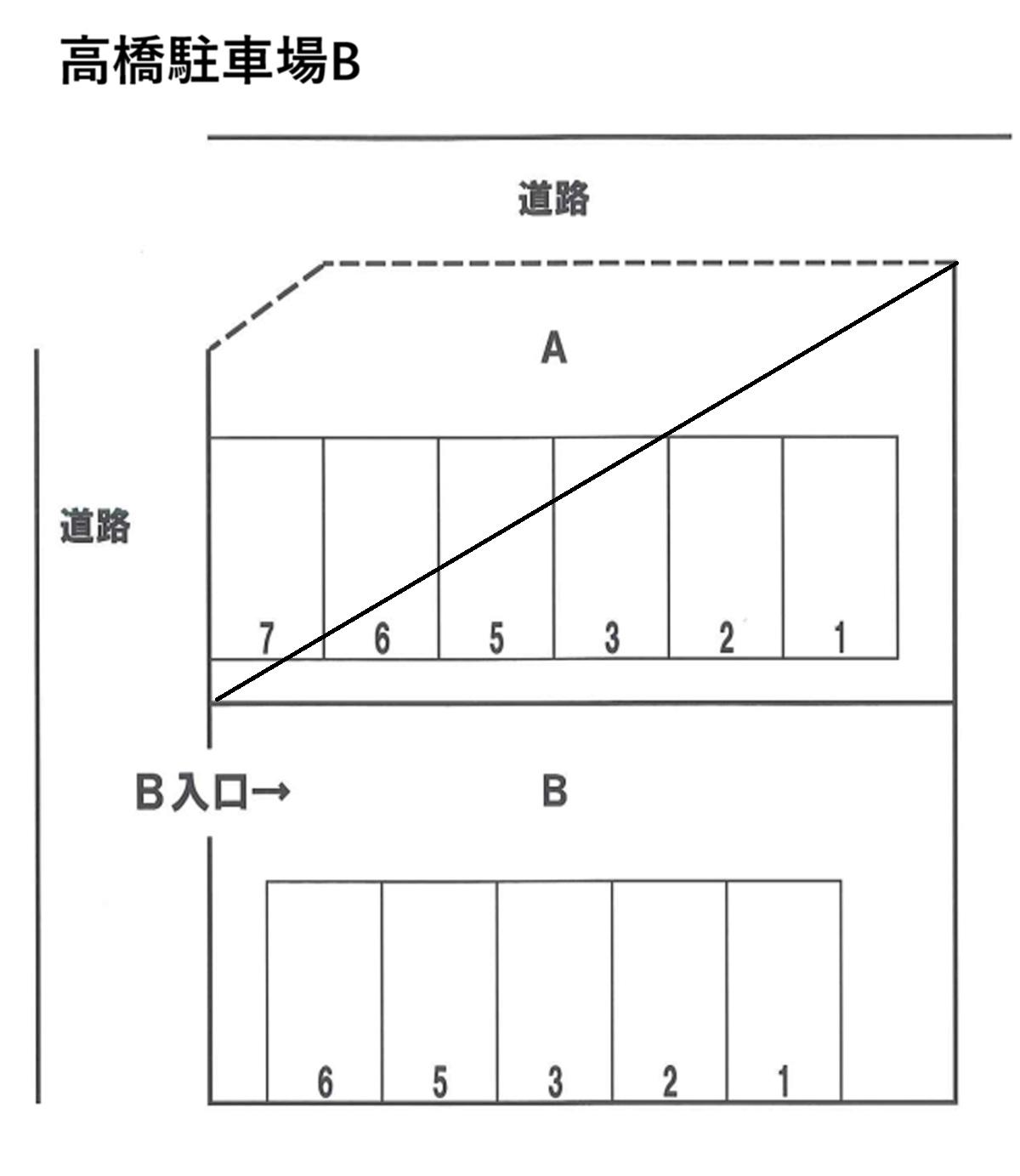 高橋駐車場Bの駐車配置図